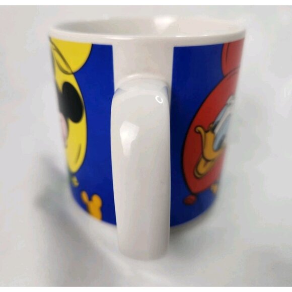 Vintage Disney Mickey Minnie Mouse Coffee Cup 10 Oz Mug 1990s Pluto Goofy Donald - Picture 4 of 6